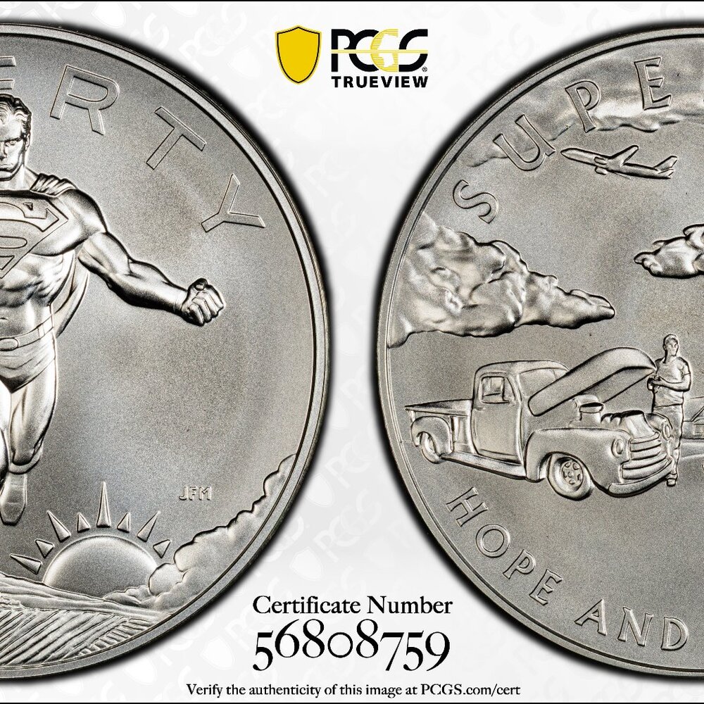 2025-P Comic Art 1 oz Silver Medal Superman PCGS PR69 First Strike w/Sleeve